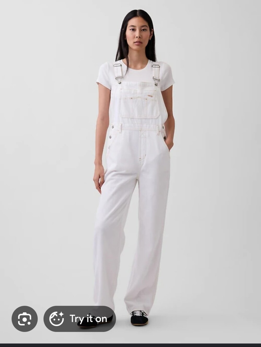 NWT Gap White denim overalls
